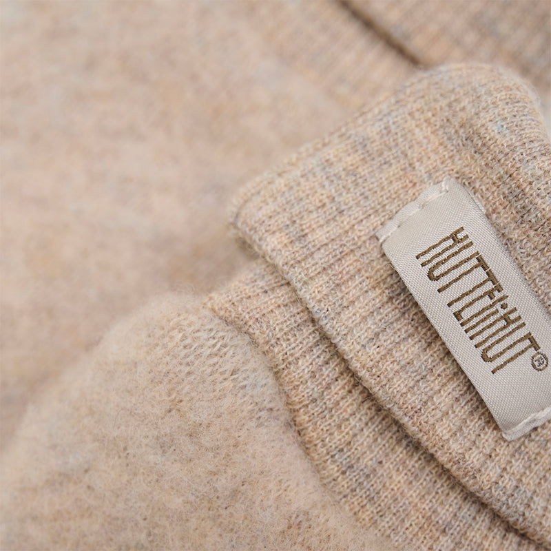 Huttelihut Handschuhe aus Fleece Wolle in Beige meliert bei Yay Kids