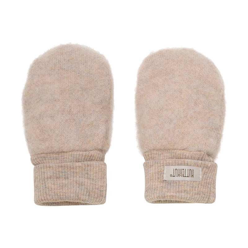 Huttelihut Handschuhe aus Fleece Wolle in Beige meliert bei Yay Kids