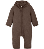 Overall Wollfleece Brown Melange mit Ohren