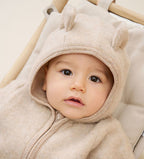 Overall Wollfleece Camel Melange mit Ohren