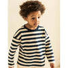 Jenest Kinder Langarm T-Shirt Oversized Moos Navy Blue Off White Stripe bei Yay Kids