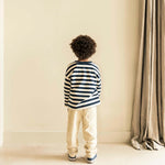 Jenest Kinder Langarm T-Shirt Oversized Moos Navy Blue Off White Stripe bei Yay Kids