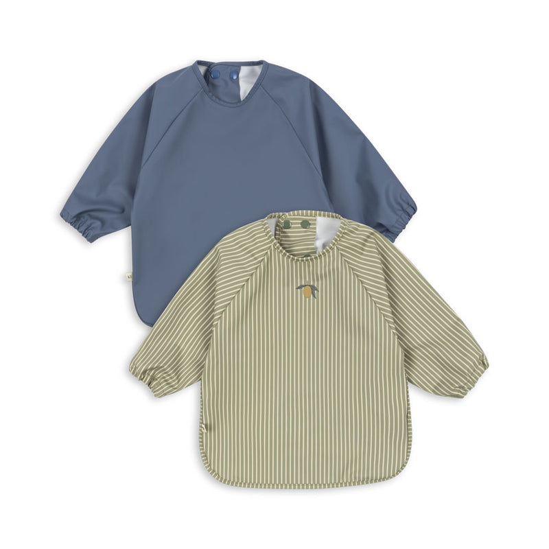 Konges Slojd Lätzchen Set Dinner Bib Tea Stripe/Flint Stone bei Yay Kids