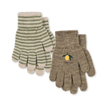 Konges Sløjd Strickhandschuhe Filla 2 Pack Lemon Stripe bei Yay Kids