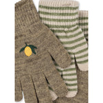 Konges Sløjd Strickhandschuhe Filla 2 Pack Lemon Stripe bei Yay Kids