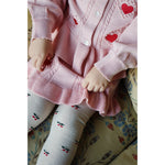 Konges Slojd Kinderstrumpfhosen mit Kirschen-Illustration in Rosa bei Yay Kids