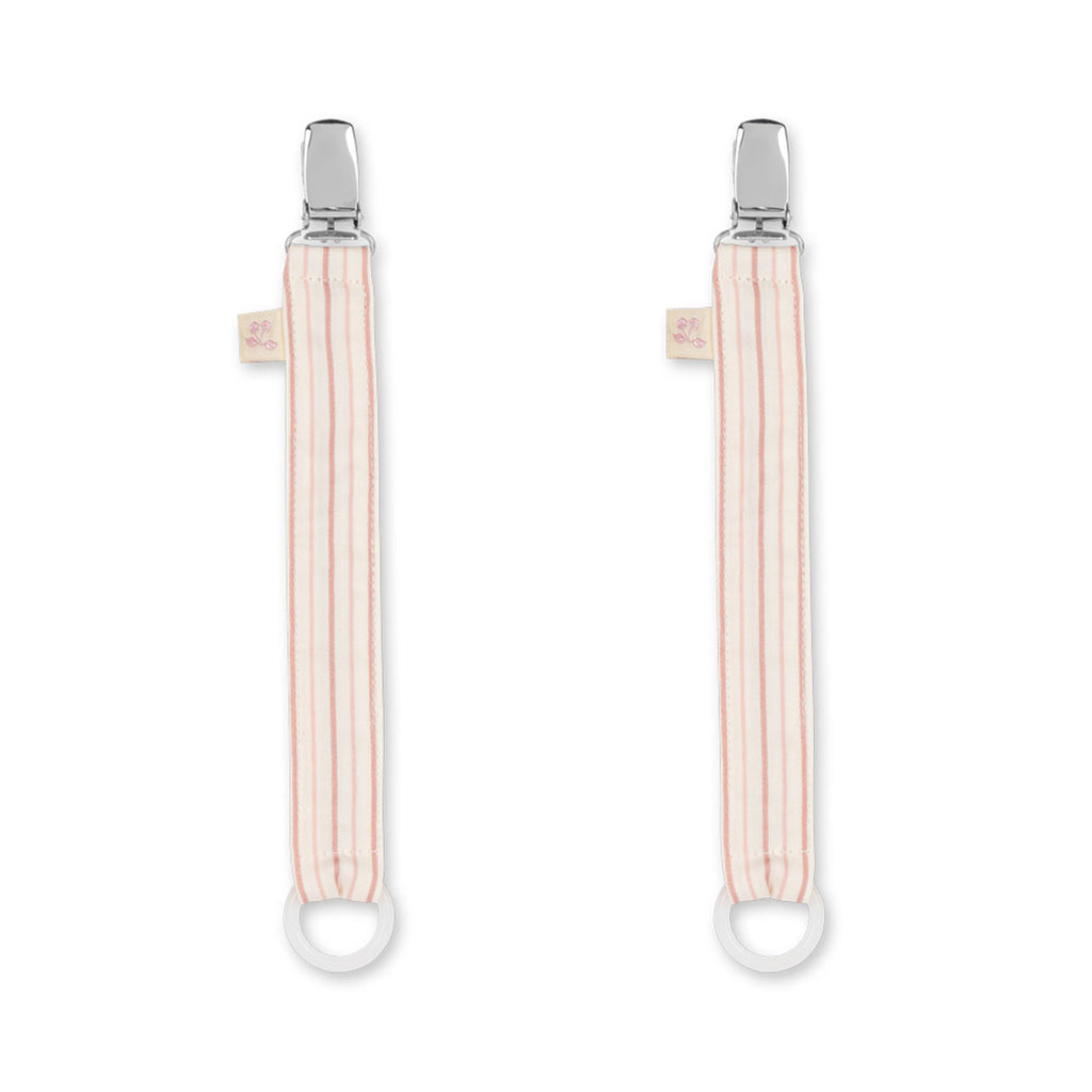 Schnullerkette aus Stoff Stripe Petite Rose 2er Pack – Konges Sløjd