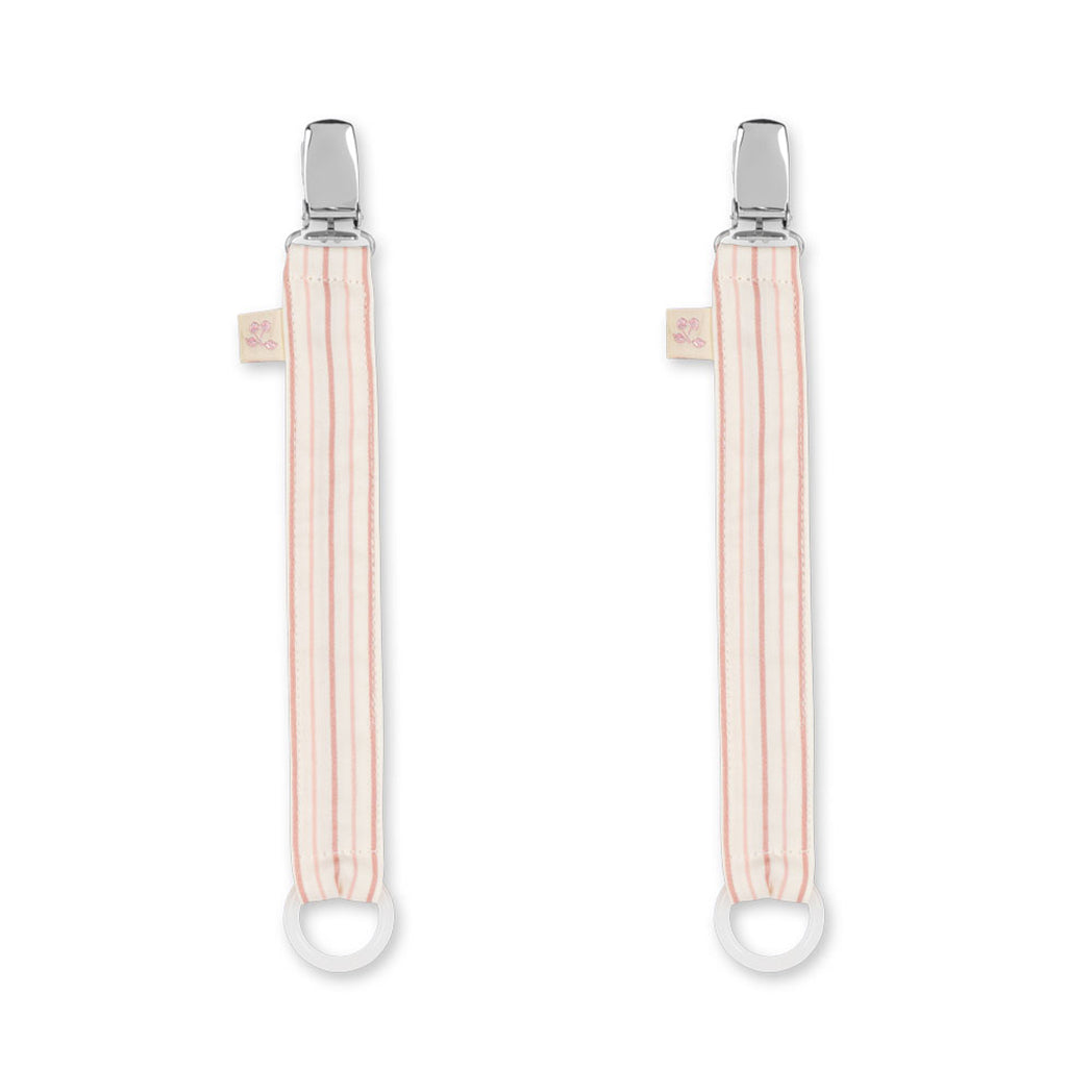Schnullerkette aus Stoff Stripe Petite Rose 2er Pack – Konges Sløjd