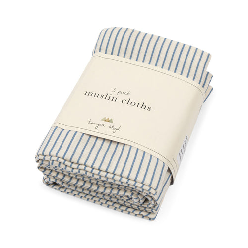 Konges Slojd Musselin Tücher 3er Pack Stripe Bluie bei Yay Kids