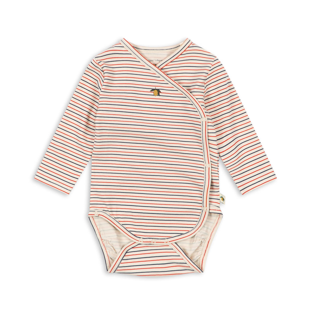 Konges Sløjd Neugeborenen Body Stripe Tricolore Petit GOTS bei Yay Kids