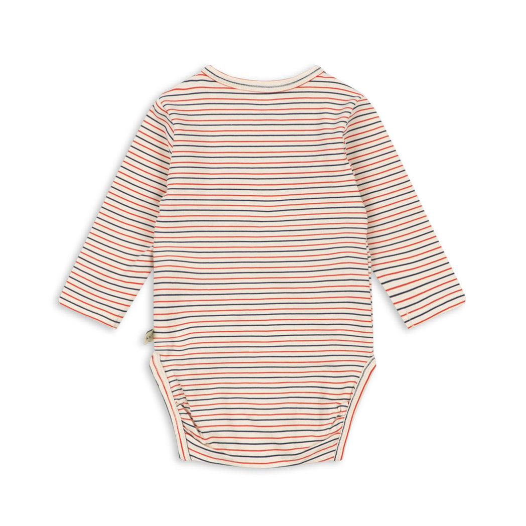 Konges Sløjd Neugeborenen Body Stripe Tricolore Petit GOTS bei Yay Kids