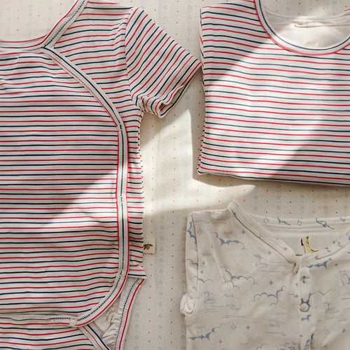 Konges Sløjd Body Kurzarm Stripe Tricolore Petit GOTS bei Yay Kids