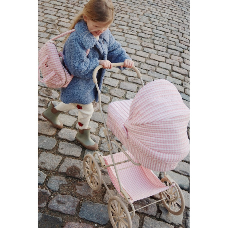 Konges Slojd Kinder Puppenwagen Doll Pram Powder Pink Check bei Yay Kids