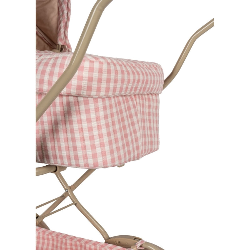Konges Slojd Kinder Puppenwagen Doll Pram Powder Pink Check bei Yay Kids