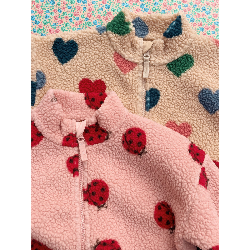 Konges Sløjd Kinder Teddy Jacke Jody Ladybug Pink bei Yay Kids