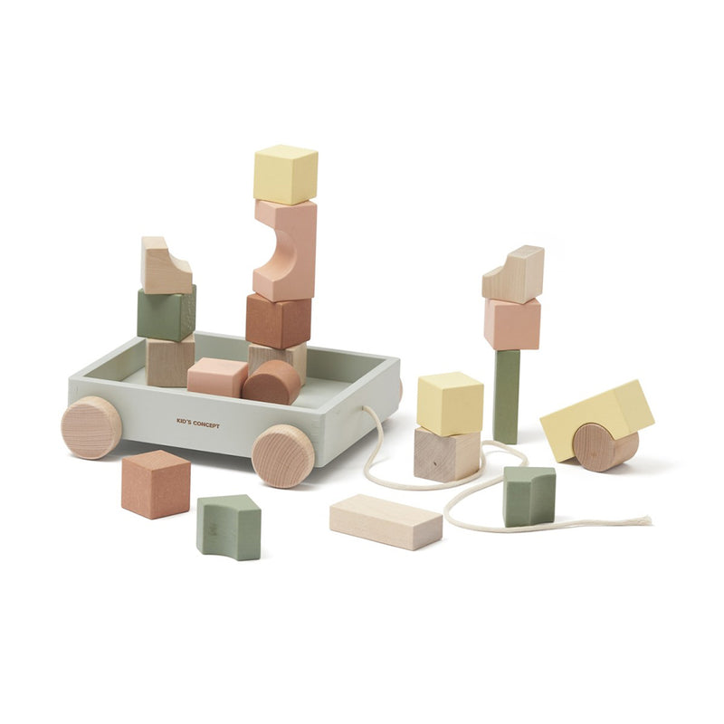 Kid's Concept Wagen mit Holzklötzen Edvin bei Yay Kids