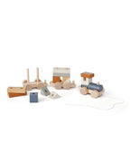 Zug mit Holzklötzen braun