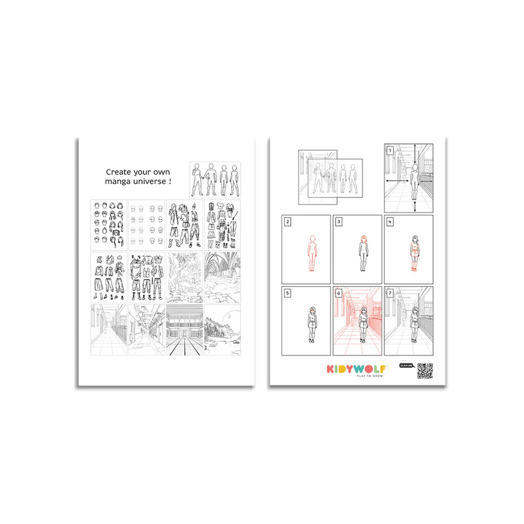 Leuchtende Designtafel Blau Manga