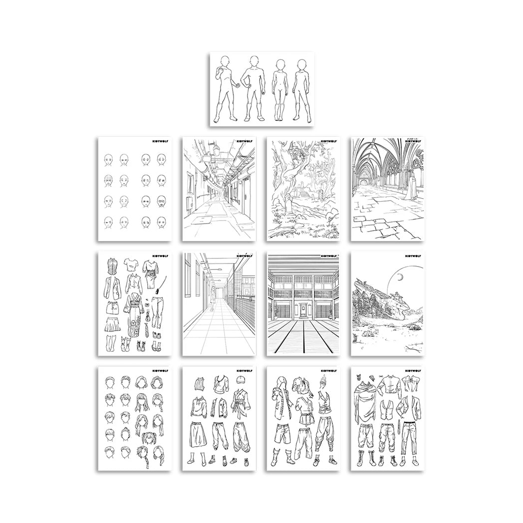 Leuchtende Designtafel Blau Manga