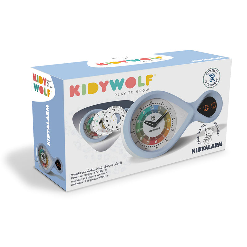 Kidywolf Analoger digitaler Wecker hellblau bei Yay Kids