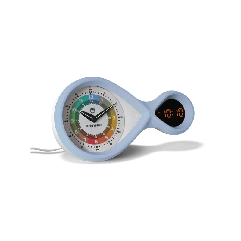 Kidywolf Analoger digitaler Wecker hellblau bei Yay Kids