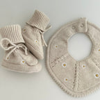 Knitted Baby Bib - Petite Daisy