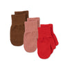 Konges Sløjd Kinder Handschuhe Filla Mittens Rose/Pecan/Scarlet bei Yay Kids