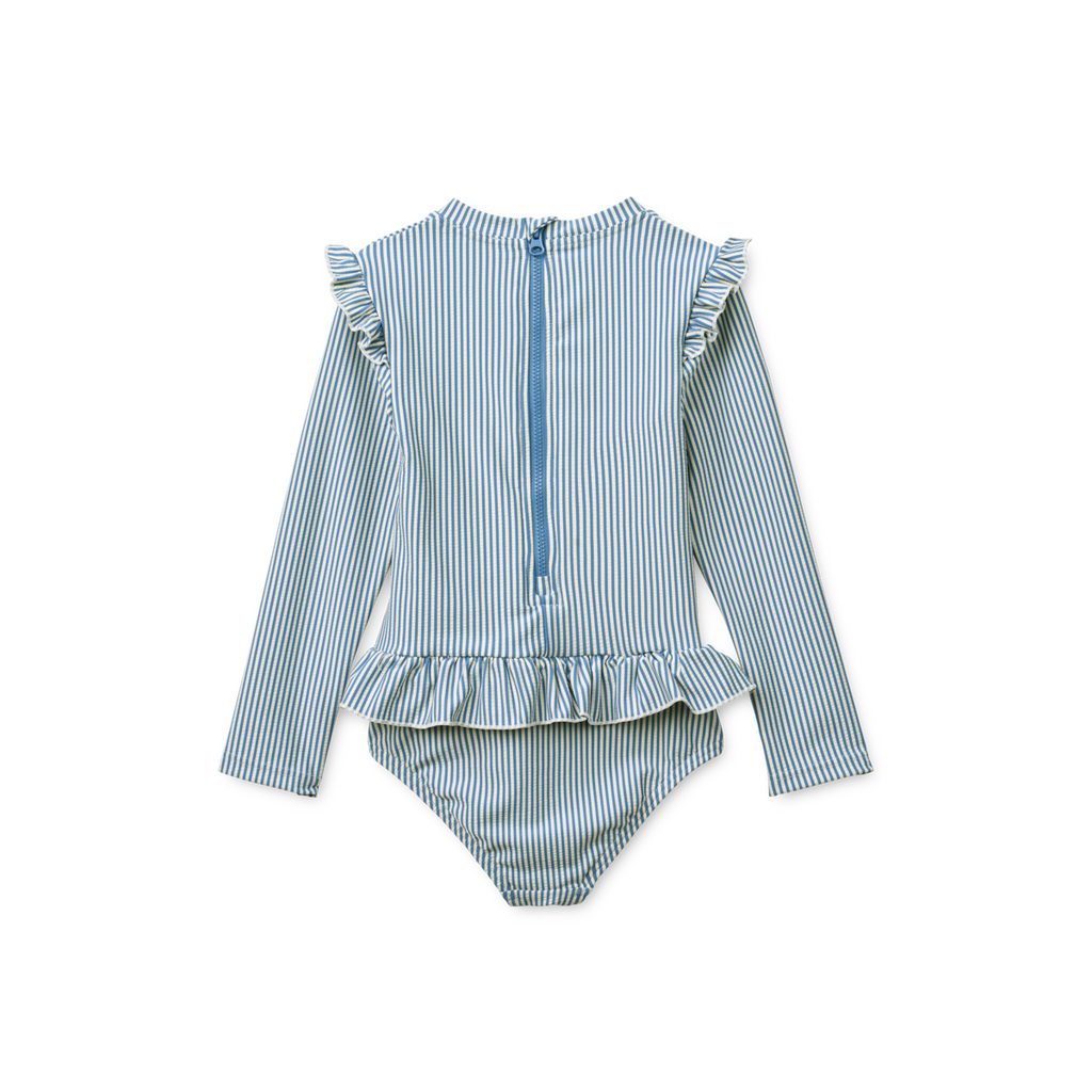 Badeanzug Sille Seersucker Blau