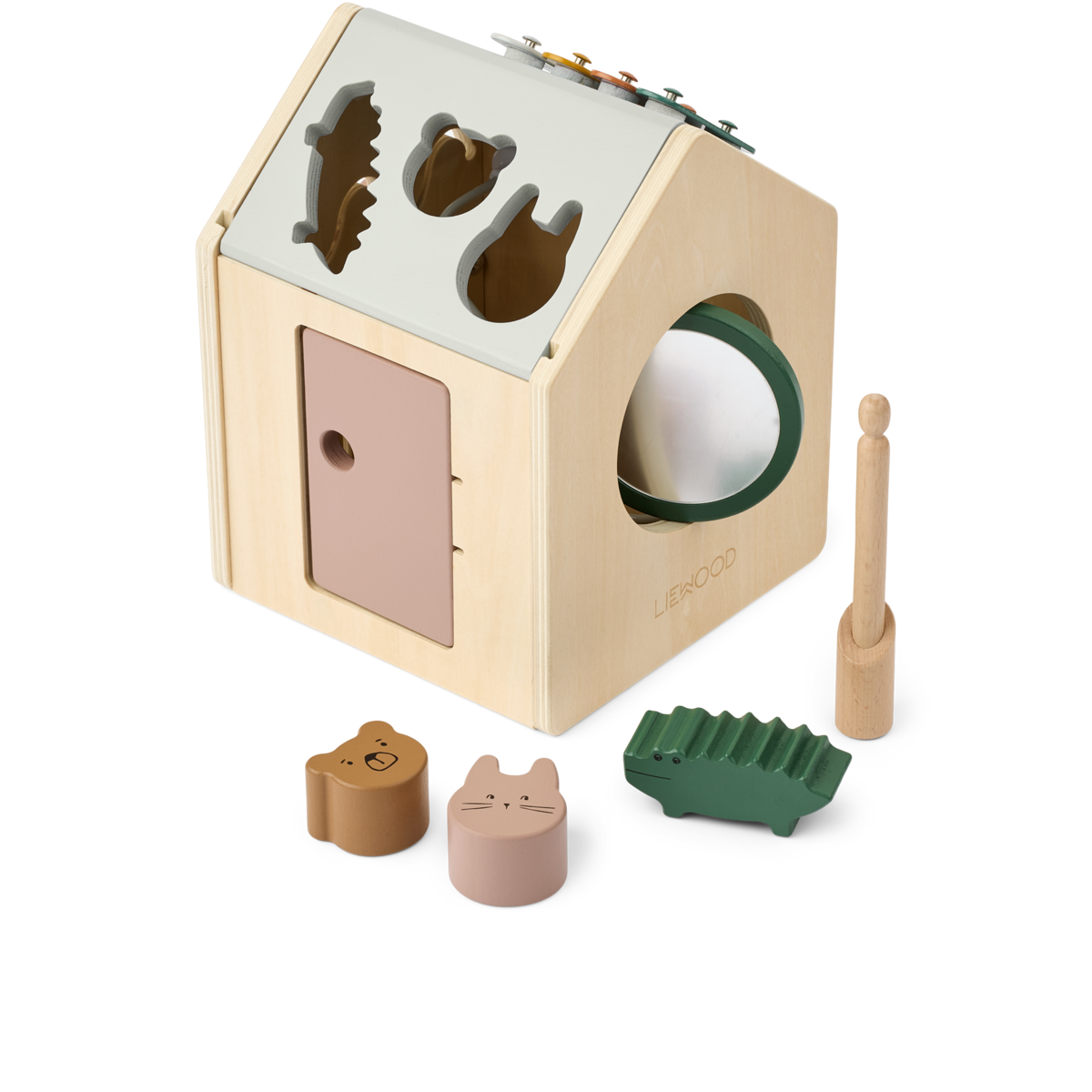 Wooden Activity Cube 'Lucas' Tuscany Rose Multi Mix