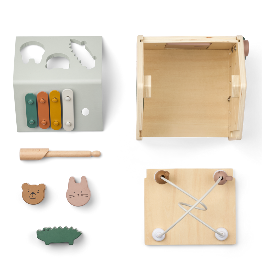 Wooden Activity Cube 'Lucas' Tuscany Rose Multi Mix