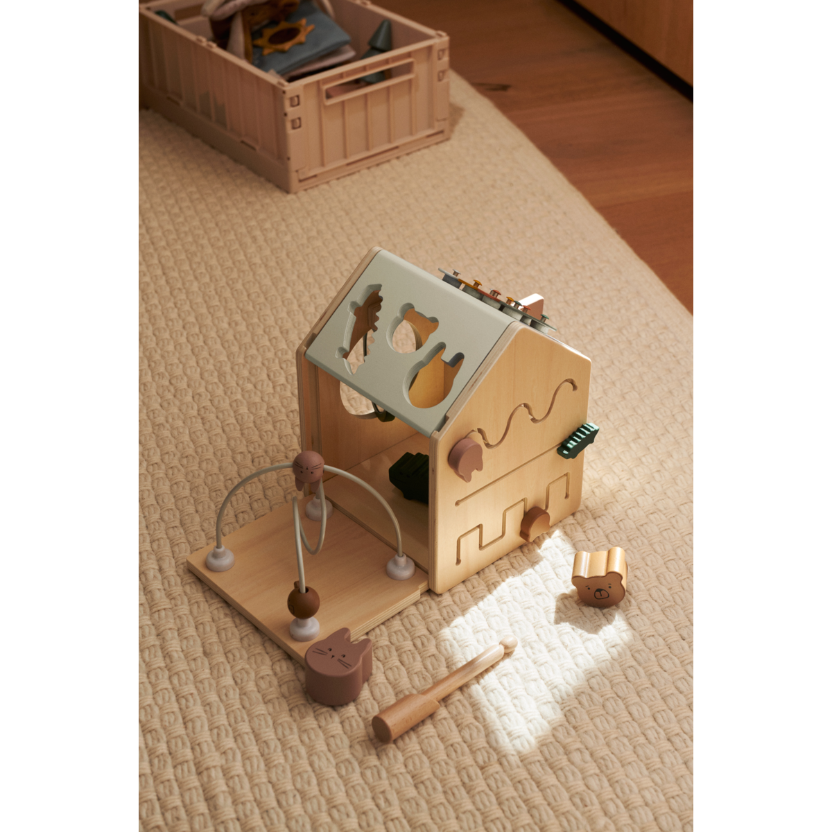 Wooden Activity Cube 'Lucas' Tuscany Rose Multi Mix
