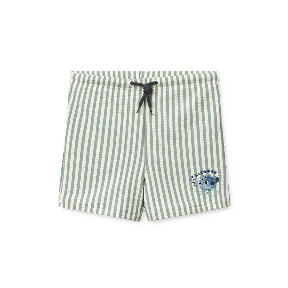 Badehose Otto Seersucker Stripe Peppermint/ Creme De La Creme