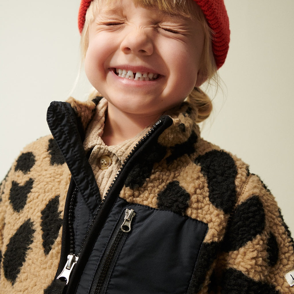 Liewood Kinder Fleece Jacke Nolan Mega leo / Oat mix bei Yay Kids