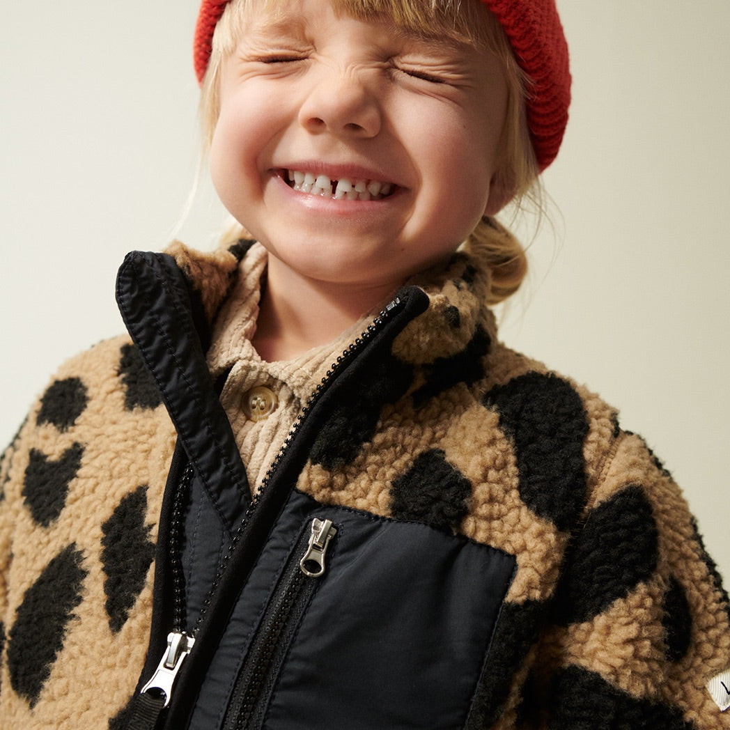 Liewood Kinder Fleece Jacke Nolan Mega leo / Oat mix bei Yay Kids