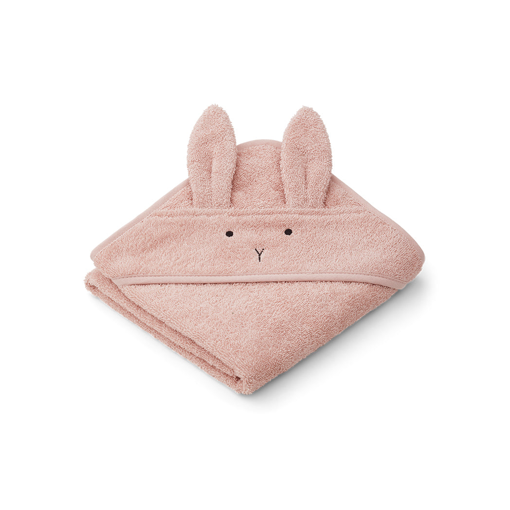Liewood Baby Badetuch mit Kapuze Albert Rabbit rose bei Yay Kids