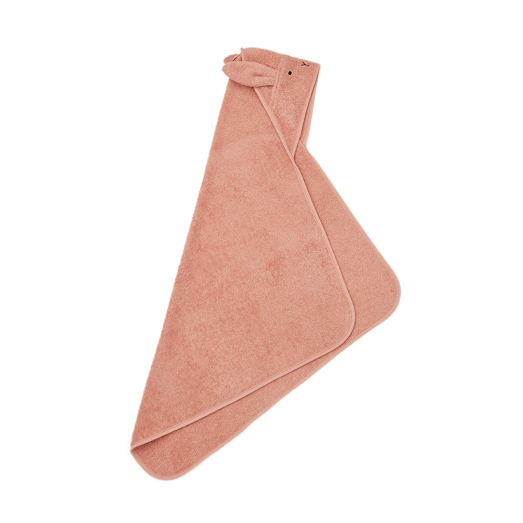 Liewood Baby Badetuch mit Kapuze Albert Rabbit rose bei Yay Kids