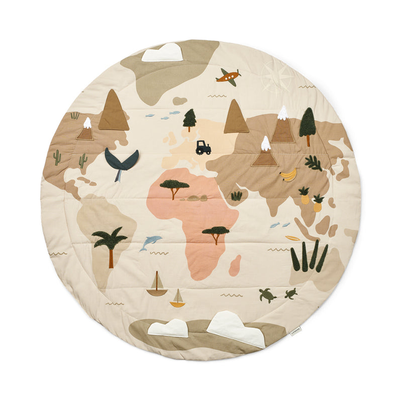 Liewood Transportable Activity-Decke Adonna Weltkarte / Sandy bei Yay Kids