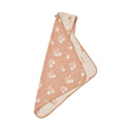 Liewood Baby Badetuch mit Kapuze Alba Yarn Dyed Peach / Sea shell bei Yay Kids