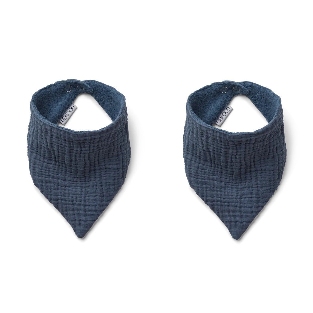 Liewood Andrea Bib 2er-Pack Wave Blue bei Yay Kids