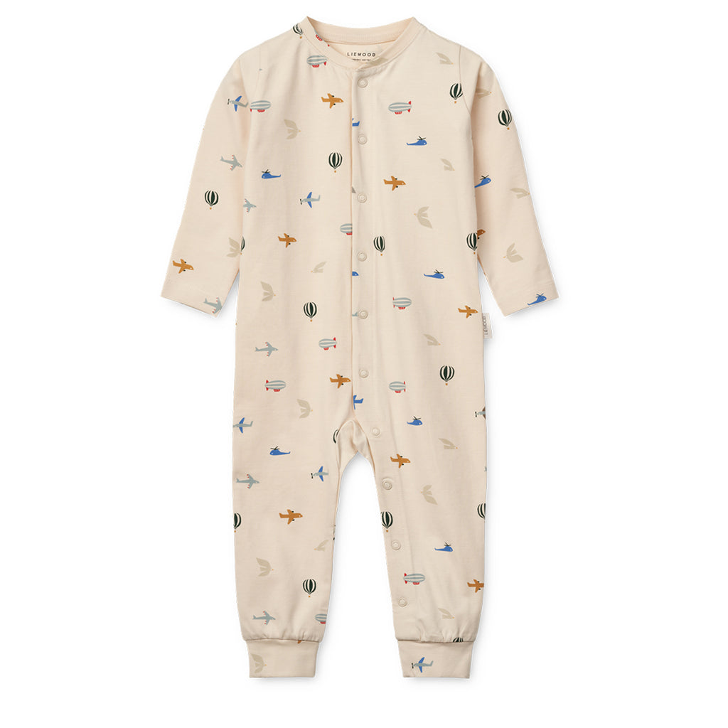 Liewood Kinder Pyjama Birk Jumpsuit Aviator / Ecru bei Yay Kids