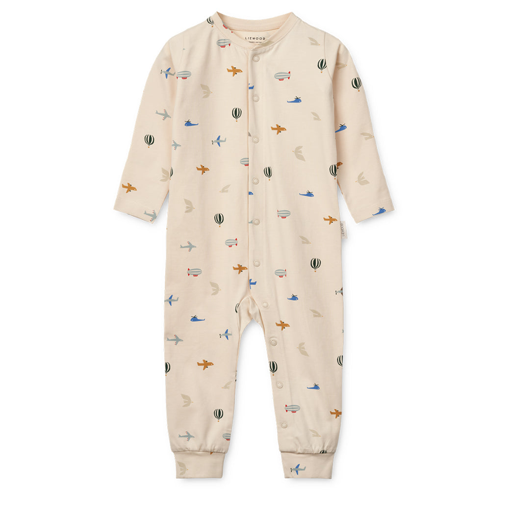 Liewood Kinder Pyjama Birk Jumpsuit Aviator / Ecru bei Yay Kids