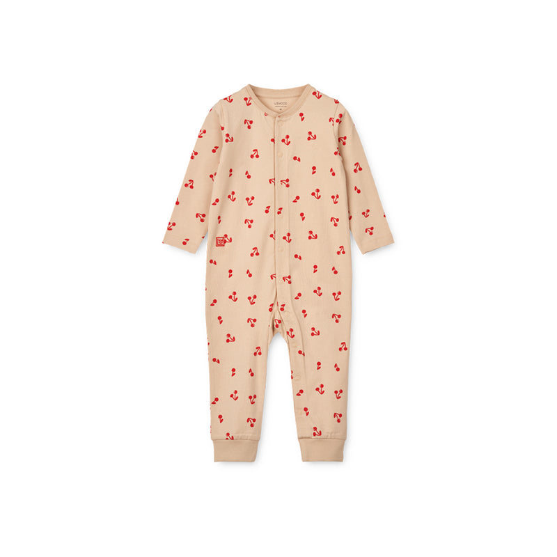 Liewood Kinder Pyjama Birk Jumpsuit Cherries / Apple blossom bei Yay Kids