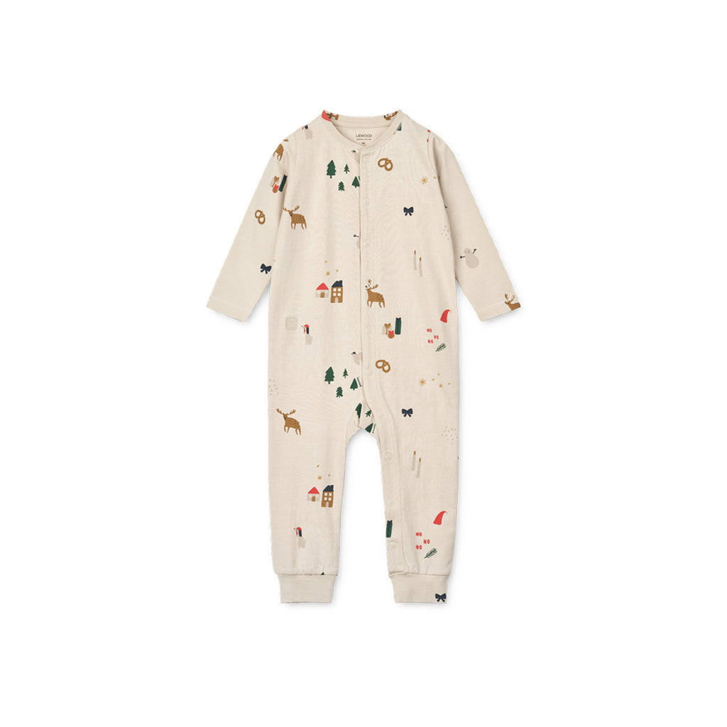 Liewood Kinder Pyjama Birk Jumpsuit Holiday / Sandy bei Yay Kids
