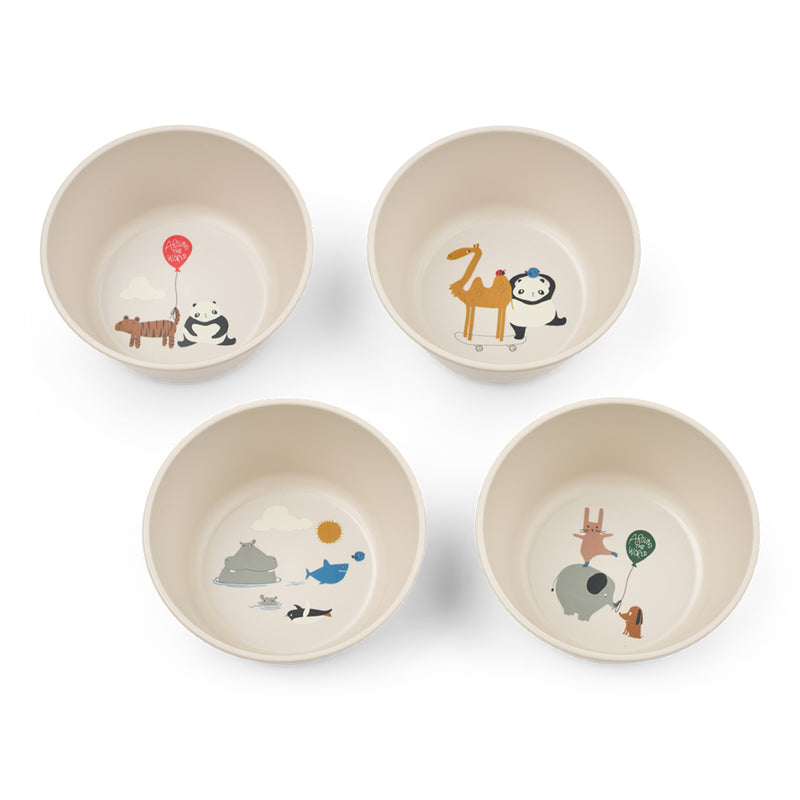 Liewood Kinder Schüsseln Cees 4 Pack Around the World/Sandy bei Yay Kids