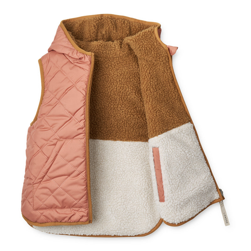 Liewood Kinder Fleece Weste Diana Tuscany rose mix bei Yay Kids