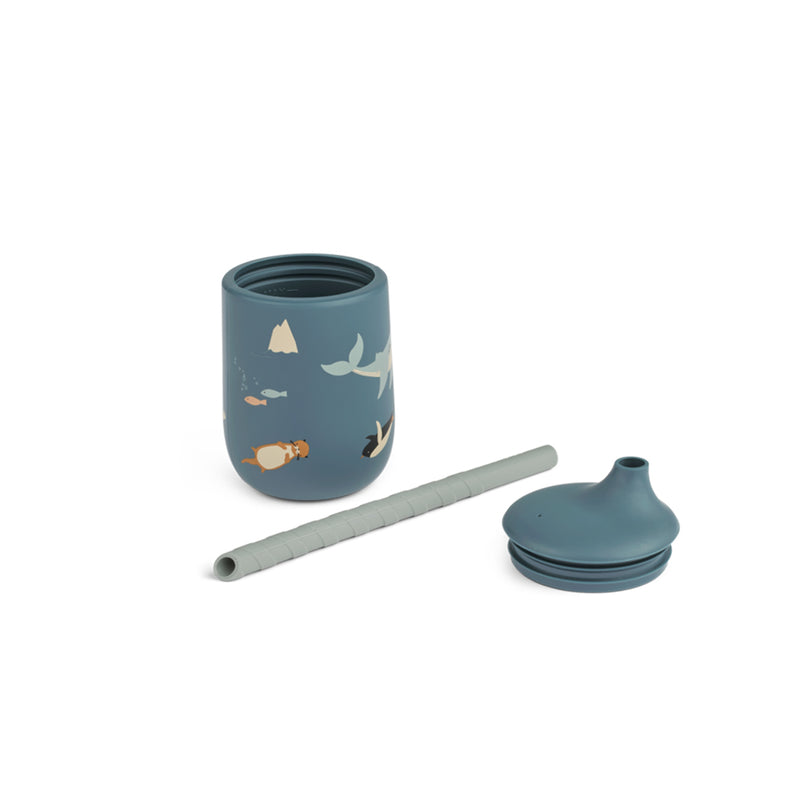 Liewood Baby Silikon Sippy Cup Ellis Arctic Sea / Ocean view bei Yay Kids