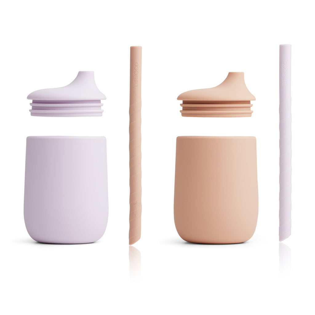 Liewood Baby Silikon Sippy Cup 2 Pack Ellis Light lavender / rose bei Yay Kids