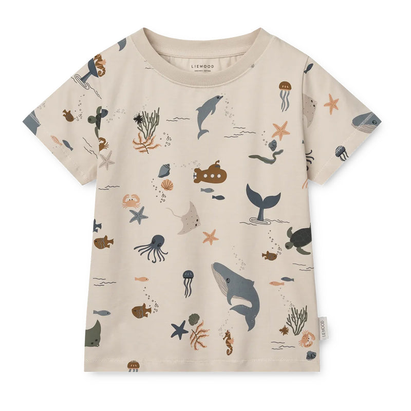 Liewood Bedrucktes Pyjama-Set Ilford Sea creature / Sandy bei Yay Kids