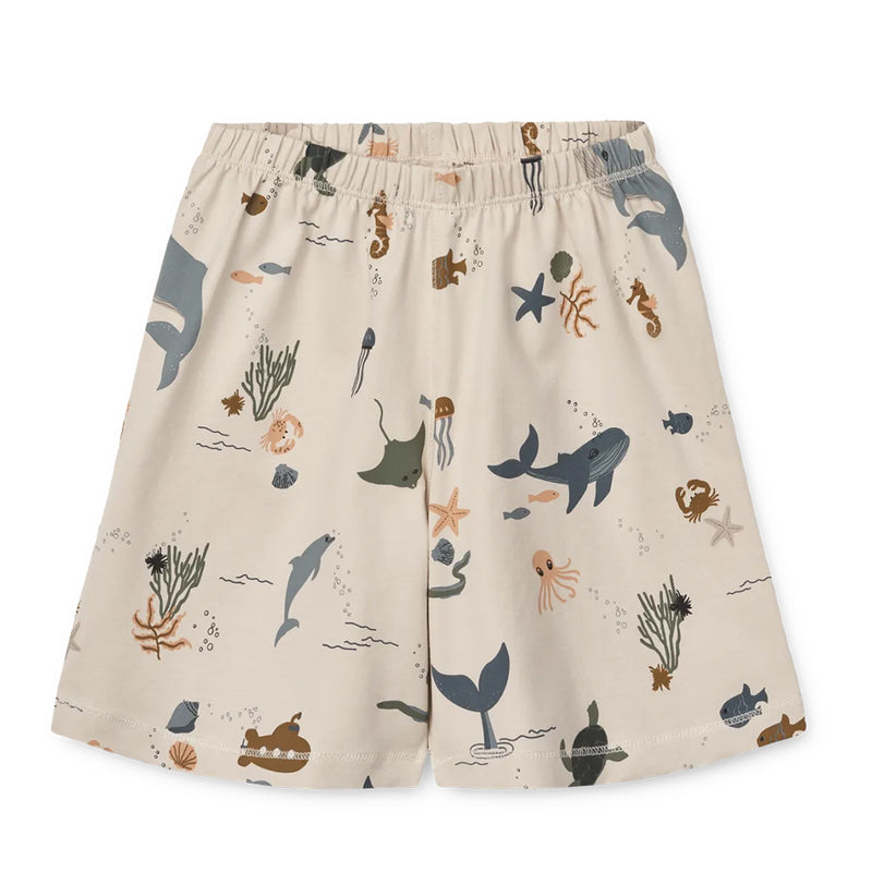 Liewood Bedrucktes Pyjama-Set Ilford Sea creature / Sandy bei Yay Kids