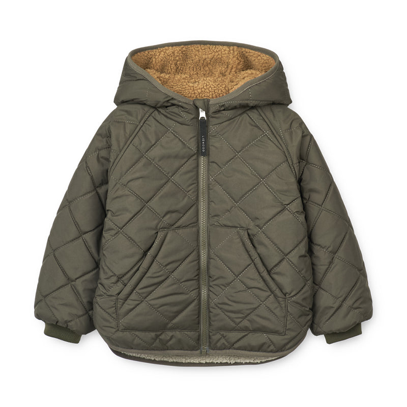 Liewood Wendbare Kinder Thermojacke Jackson Army brown mix Yay Kids